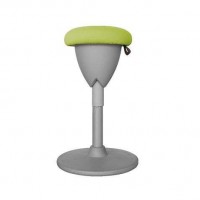 Cromad Design Taburete Multiusos - Asiento con Altura Ajustable - Giro de 360º - Tejido a Prueba de Agua - Color Verde/Gris