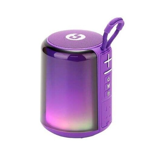 Coolsound Altavoz Bluetooth Light Boom 5W - Asa de Transporte - Efecto Luces LED - Color Morado