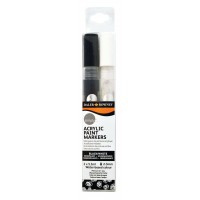 Daler Rowney Simply Pack de 2 Rotuladores Acrilicos - Secado Rapido - Optima Cobertura - Base de Agua - Color Negro y Blanco