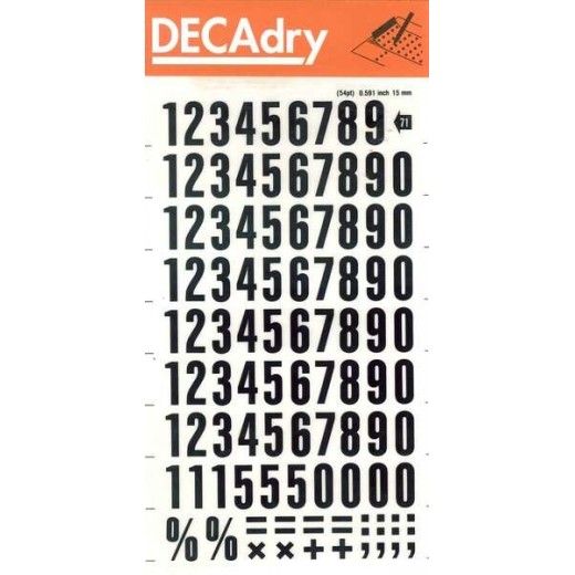 Apli Numeros Transferibles - 15mm - Facil Aplicacion - Negros Intensos - 105 Caracteres - Negro