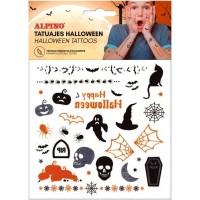 Alpino Pack de Tatuajes Halloween - Diseños Terrorificos - Colores Plata