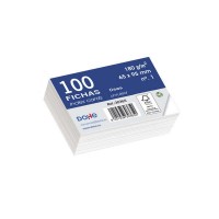 Dohe Fichas de Cartulina Offset Blanca - 180g - Paquete de 100 Unidades