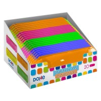 Dohe Expositor de 20 Portatodos Redondos de PVC Transparente Fluorescente - Colores Surtidos