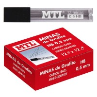 Dohe Minas de grafito para Portaminas Recargable - 0.5mm - Alta Resistencia a la Rotura - Trazo Intenso - Caja de 24 Tubos