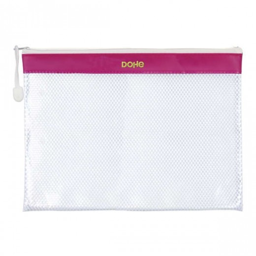 Dohe Bolsa Cremallera PVC - 32x24mm - Ideal para Documentos A4 - Resistente y Duradera