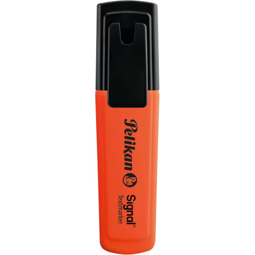Pelikan Subrayador Textmarker Signal - Punta Biselada de 2.0mm - Tinta de Secado Rapido - Ideal para Resaltar Textos - Color Naranja Fluorescente