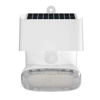 Elbat Foco Solar 2000LM - Luz Fria 6000K - Regulacion Vertical y Horizontal - Panel Solar 1W - IP65 - Color Blanco