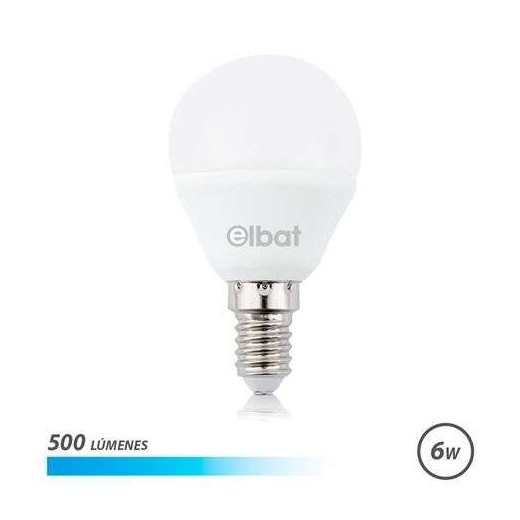 Elbat Bombilla LED G45 6W 500LM E14 Luz Fria - Ahorro de Energia - Larga Vida Util - Bajo Consumo - Color Blanco