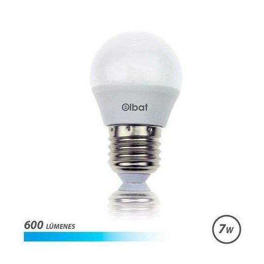 Elbat Bombilla LED G45 7W 600LM E27 Luz Fria - Ahorro de Energia - Larga Vida Util - Bajo Consumo - Color Blanco