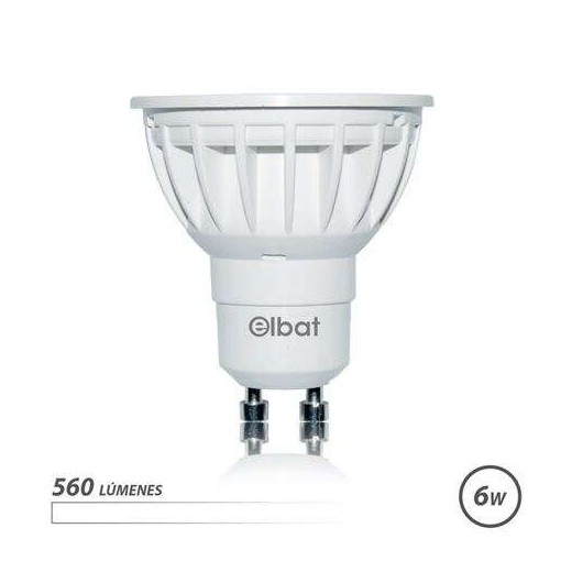 Elbat Bombilla LED GU10 6W 560LM Luz Blanca - Ahorro Energetico - Larga Duracion - Facil Instalacion - Color Blanco