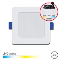 Elbat Downlight Cuadrado 3W - 240Lm - Selector 3 Temperaturas - Color Blanco