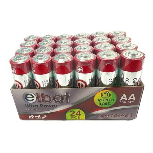 Elbat Pack 24 Pcs Pilas Alcalinas LR6/AA - Color Varios