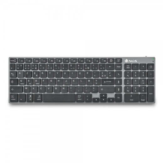 NGS Fortune-BT Teclado Multidispositivo Inalambrico USB Bluetooth - Layout Frances - Silencioso - Teclas X-Type - Bateria Recargable