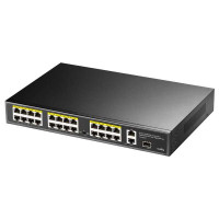 Cudy FS1026PS1 Switch Gigabit de 24 puertos PoE+ de 10/100 Mbits + 2 Puerto de Enlace Ascendente Gigabit + 1 Ranura SFP de 1