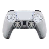 FR-TEC Funda de Silicona Transparente + Grips para Dualsense PS5 - Proteccion sin Alterar el Aspecto - Mejora el Agarre y Evita Manos Sudorosas - Incluye Grips para Joysticks - Color Gris