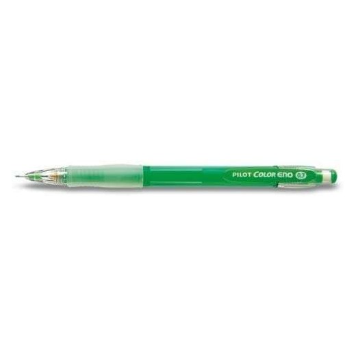 Pilot Color Eno H-197 Portaminas 0.7mm - Grip de Goma - Goma de Borrar - Mina de Color Verde