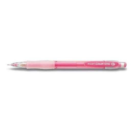 Pilot Portaminas Color Eno H-197 - Trazo 0.7mm - Grip de Goma - Goma de Borrar - Mina Color Rosa