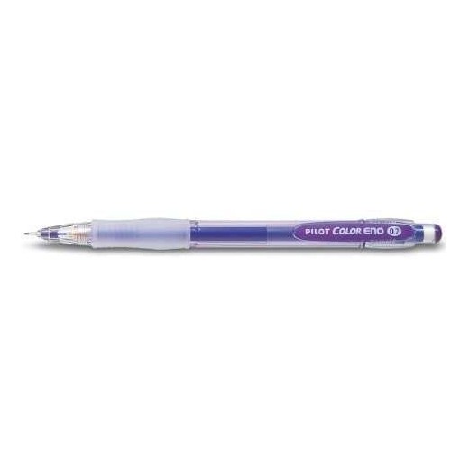 Pilot Portaminas Color Eno H-197 - Trazo 0.7mm - Grip de Goma - Goma de Borrar - Mina Color Violeta