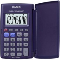 Casio HL820VER Calculadora con Tapa - Funcion Conversor de Euros - Pantalla LCD de 8 Digitos - Color Azul