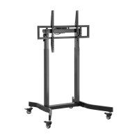 Aisens Soporte de Suelo Motorizado PRO con RuedaS para Monitor/TV 120kg de 55-100 - Color Negro