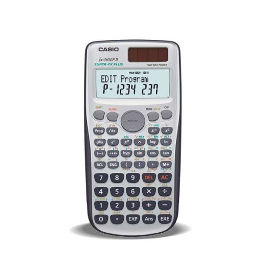 Casio FX-3650PII Calculadora Programable de Sobremesa - Pantalla de 2 Lineas - 279 Funciones - 360 Pasos de Programacion - Alimentacion con Pilas y Solar