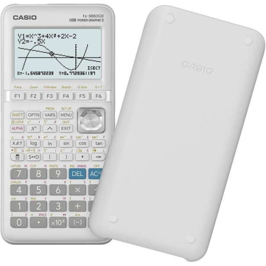 Casio FX-9860GIII Calculadora Cientifica Grafica - Pantalla de 8 Lineas - Graficas Simultaneas de Distintas Funciones - Calculo Financiero Avanzado - Alimentacion con Pilas