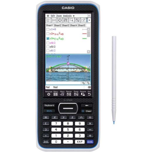 Casio FX-CP400 Calculadora Cientifica Grafica 3D - Pantalla Tactil en Color - Graficos 3D - Dibujo Simultaneo de hasta 100 Curvas - Alimentacion con Pilas
