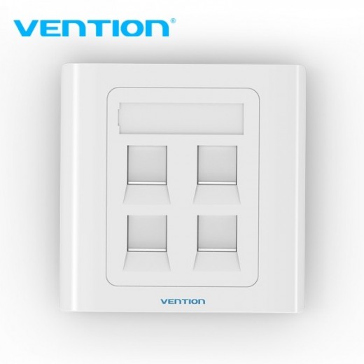 Vention Placa de Pared Tipo 86 - 4 Puertos RJ45 - Color Blanco