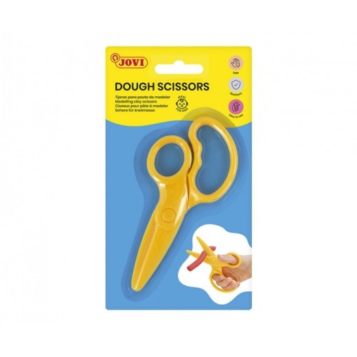 Jovi Dough Scissors Tijeras para Pasta de Modelar - Uso Infantil - Tambien Corta Papel - Color Amarillo