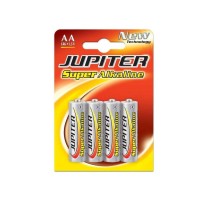 Jupiter Pack de 4 Pilas Alcalinas LR6 AA - Alta Tecnologia - Fiabilidad - Elevado Rendimiento - Maximas Prestaciones