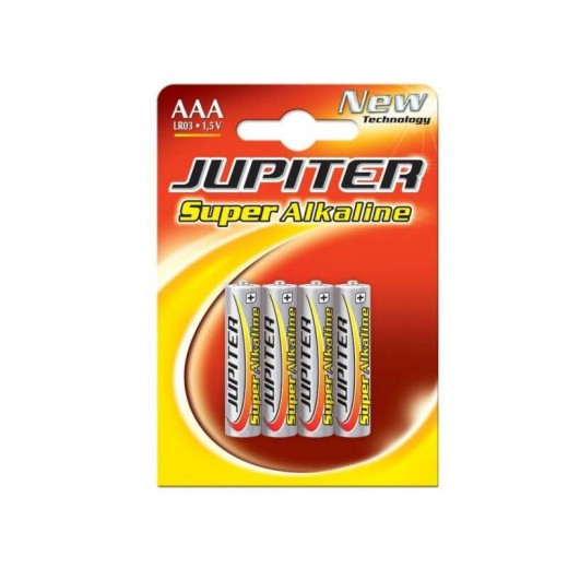 Jupiter Pack de 4 Pilas Alcalinas LR03 AAA - Alta Tecnologia - Fiabilidad - Elevado Rendimiento - Maximas Prestaciones