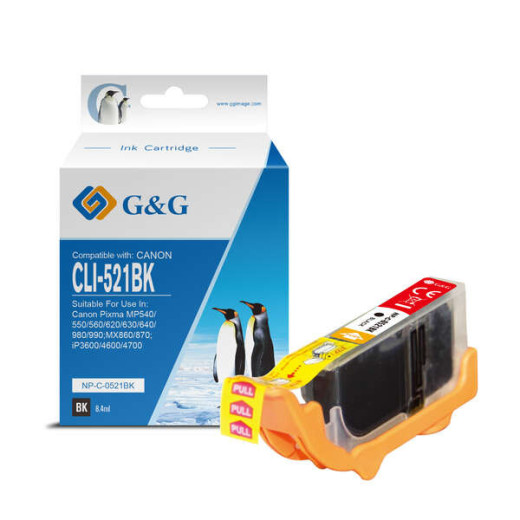 G&G Canon CLI521 Negro Cartucho de Tinta Generico - Reemplaza 2933B001