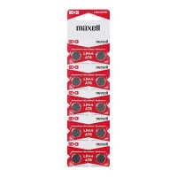 Maxell Pack de 10 Pilas Alcalinas de Boton LR44 1.5V