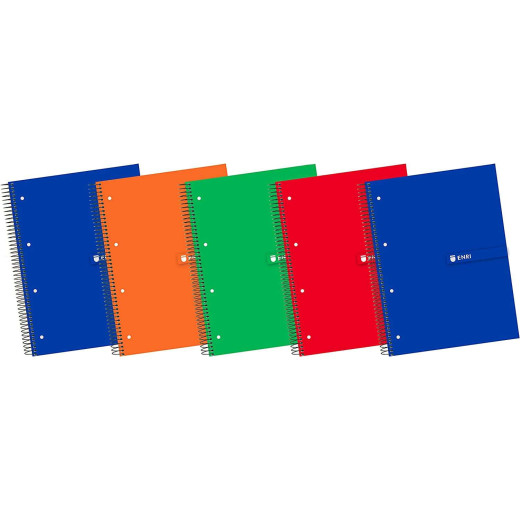 Enri Plus Cuaderno Espiral Formato A4+ Cuadriculado 5x5mm - 120 Hojas + 40 Gratis Microperforadas - Cubierta Extradura - Colores Surtidos