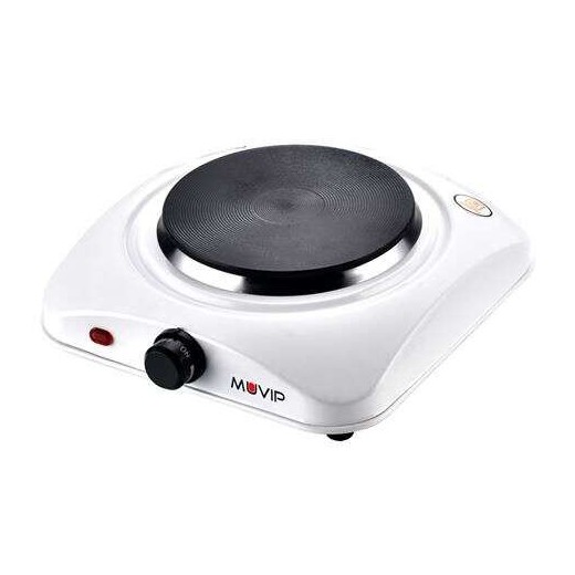 Muvip Cocina Electrica 1 Fuego 1000W - 5 Niveles de Potencia - Color Blanco