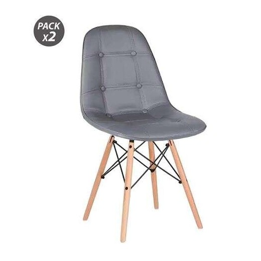 Muvip Pack 2 Sillas Design D300 - Color Gris