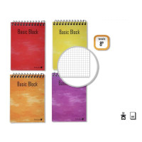 Golden Cuaderno Espiral Superior 8º Apaisado (153x102mm) 80 Hojas 60gr Cuadricula 4x4 - Tapa Plastificada - Margen Remarcado - Colores Surtidos