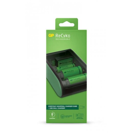 GP ReCyko Cargador USB Universal - Carga Pilas: AA