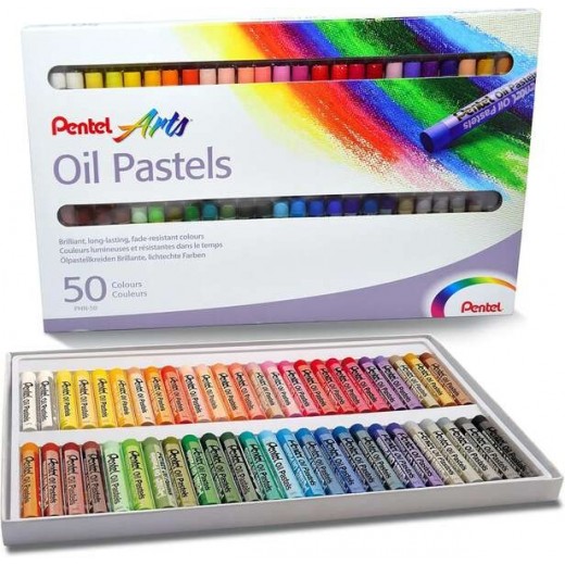 Pentel Oil Pastels Pack de 50 Pasteles Oleo - Blandos