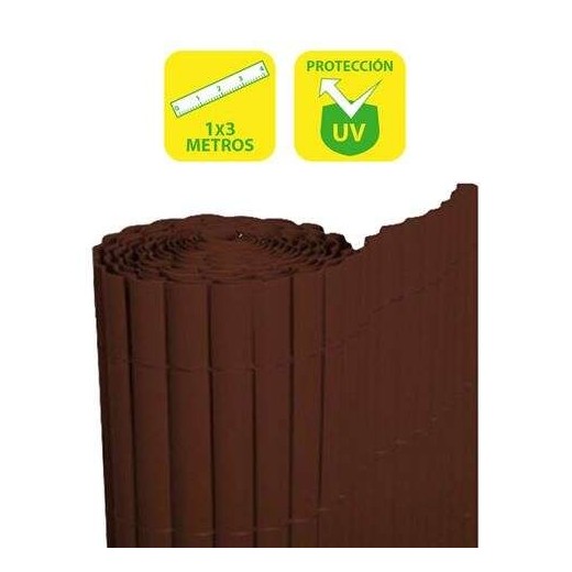 SunGarden Cañizo Plastico Doble Cara 1x3m - Color Marron Oscuro