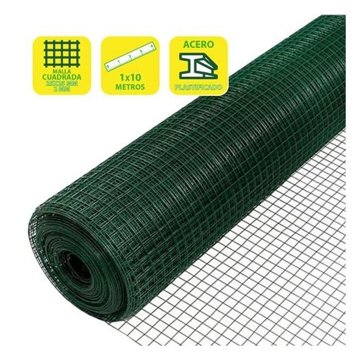 Sungarden Tela Metalica Plastificada 25x25x2mm 1x10m - Color Verde