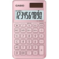 Casio SL-1000SC Calculadora de Bolsillo - Pantalla Extragrande de 10 Digitos - Alimentacion Solar y Pilas - Color Rosa