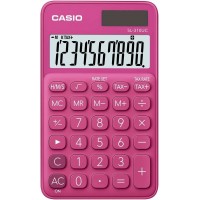 Casio SL-310UC Calculadora de Bolsillo - Calculo de Impuestos - Pantalla LCD de 10 Digitos - Solar y Pilas - Color Rojo