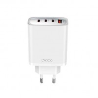 XO Cargador Multi-Puerto - USB-A 22.5W - 3 Puertos Tipo C - Compatibilidad de Voltaje Variado - Color Blanco