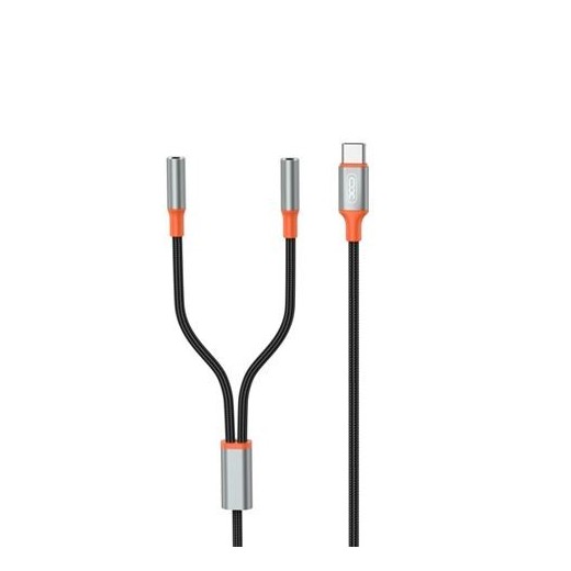 XO Divisor de Audio Estereo Bidireccional - Ideal para Usar 2 Auriculares a La Vez - Cable 1M - Color Negro