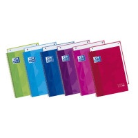 Oxford School Classic Europeanbook 1 Cuaderno A4+ 80 Hojas Microperforadas Cuadricula 5x5mm - Tapa Extradura - 4 Cuadernos por Color