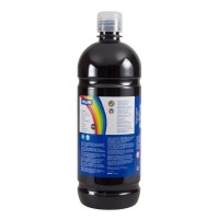 Milan Botella de Tempera 1000ml - Tapon Dosificador - Secado Rapido - Mezclable - Color Negro