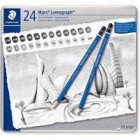 Staedtler Mars Lumograph 100 Pack de 12 Lapices de Grafito - Resistencia a la Rotura - Graduaciones Surtidas