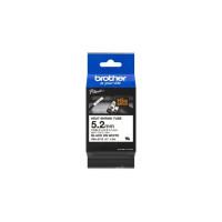 Brother HSE211E Cinta Tubo Termorretractil Original de Etiquetas para Cables - Texto negro sobre fondo blanco - Ancho 5.2mm x 1.5 metros - Cable recomendado Ø 0.8mm a 3.1mm