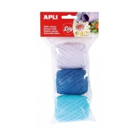 Apli Pack de 3 Ovillos de Rafia Natural Marine - Ideal para Manualidades y Decoraciones - Colores Surtidos